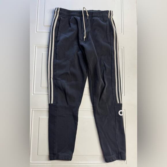 Adidas Men’s Black White Drawstring Sweatpants Joggers Size Medium - Picture 1 of 7
